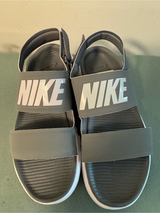 Nike Shoes - Nike Women Gray Logo Strap Sandals